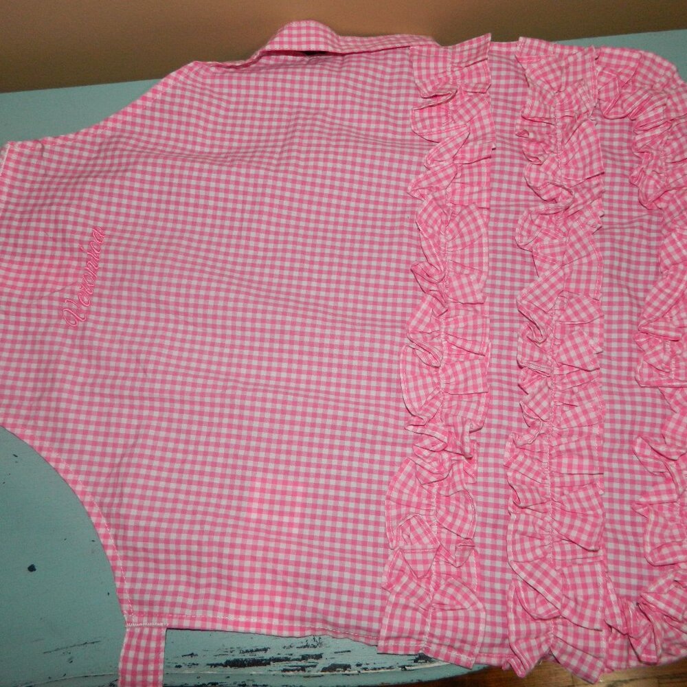 Pottery Barn Kids Gingham Ruffle Apron "Veronica" (O-29)